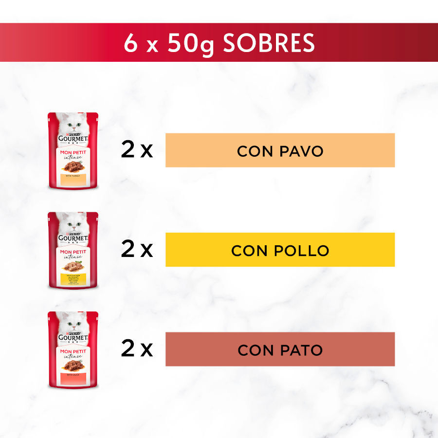 6 sobres x 50 g Gourmet Mon Petit Selecci&oacute;n Aves en salsa sobre para gatos, , large Imagen numero 5