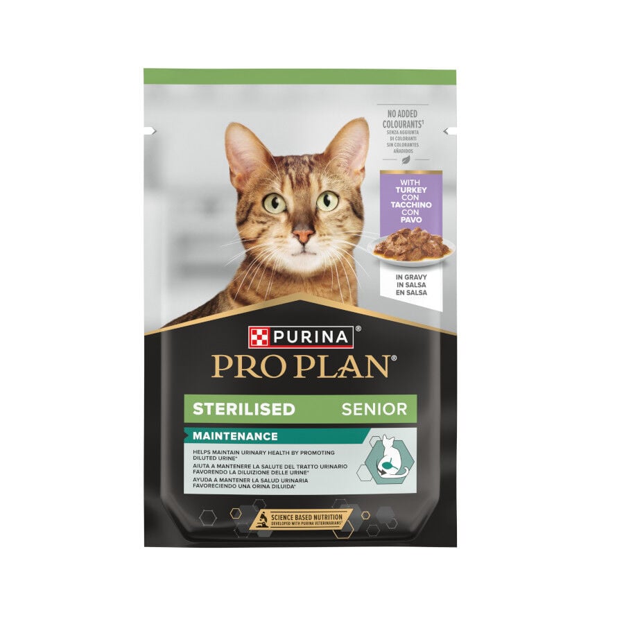 85g Purina Pro Plan Esterilizado Lata en Gelatina Pavo para gatos senior, , large indicador imagen numero 1