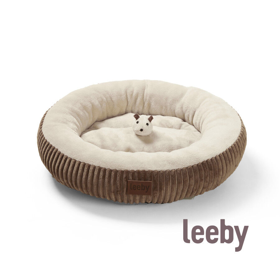 Leeby cuna redonda suave marr&oacute;n para gatos