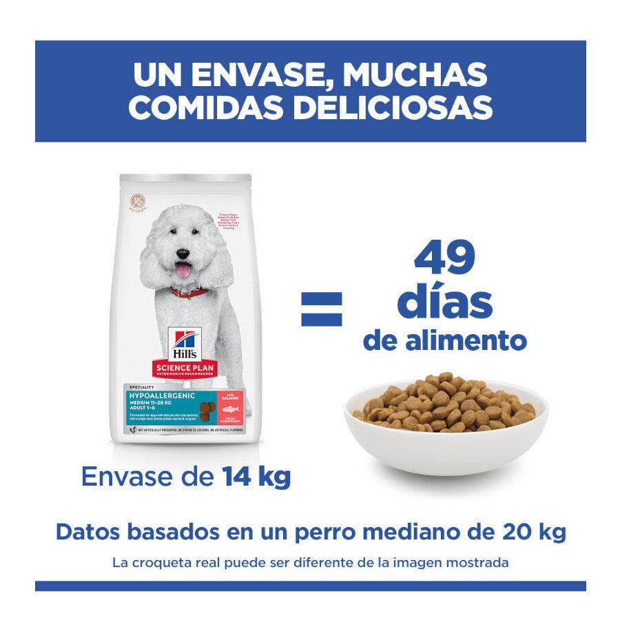 14 kg Hill's Science Plan Adult Medium Hypoallergenic Salm&oacute;n pienso para perros, , large indicador imagen numero 5