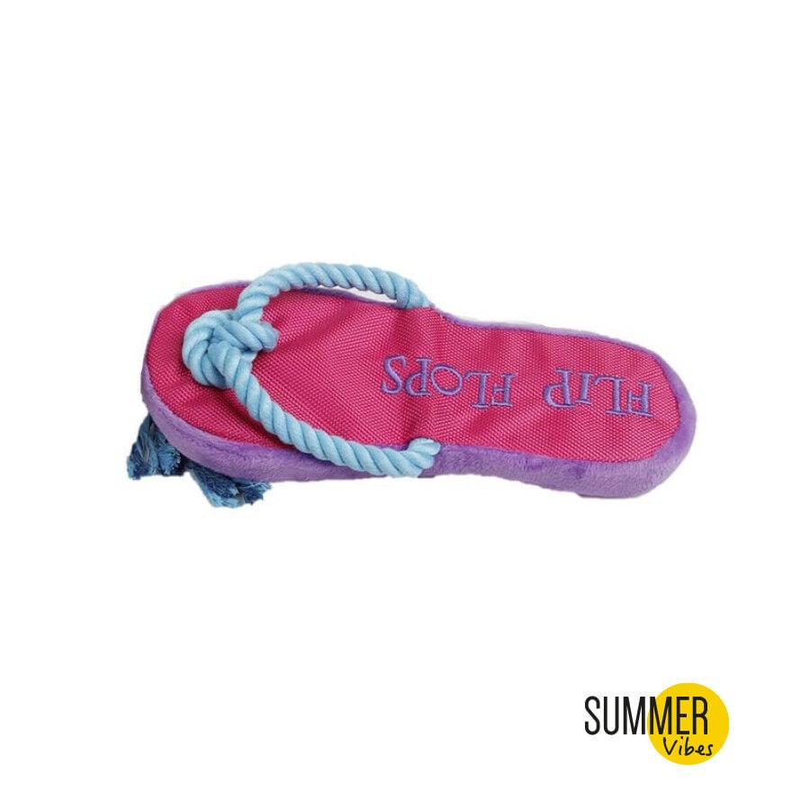 Summer Vibes Flip Flop Chancleta con Cuerda Rosa y Azul Juguete para perros, , large indicador imagen numero 2