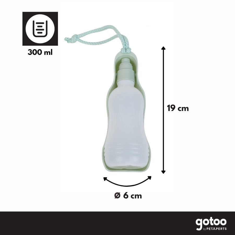 Gotoo Botella Bebedero Port&aacute;til de Pl&aacute;stico Verde para perros y gatos, , large indicador imagen numero 4