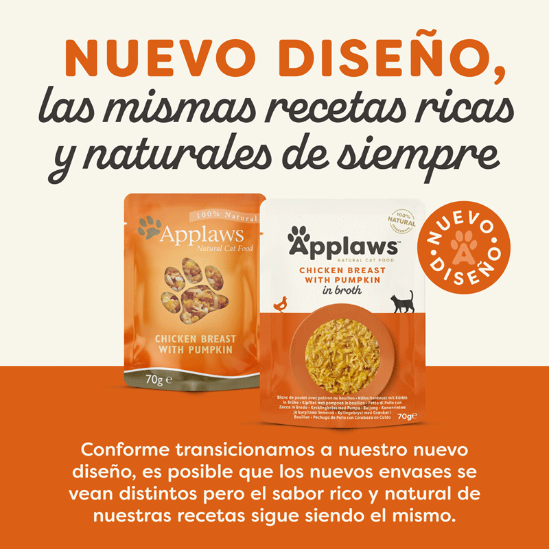70 g Applaws Pollo y Calabaza sobre para gatos, , large indicador imagen numero 2