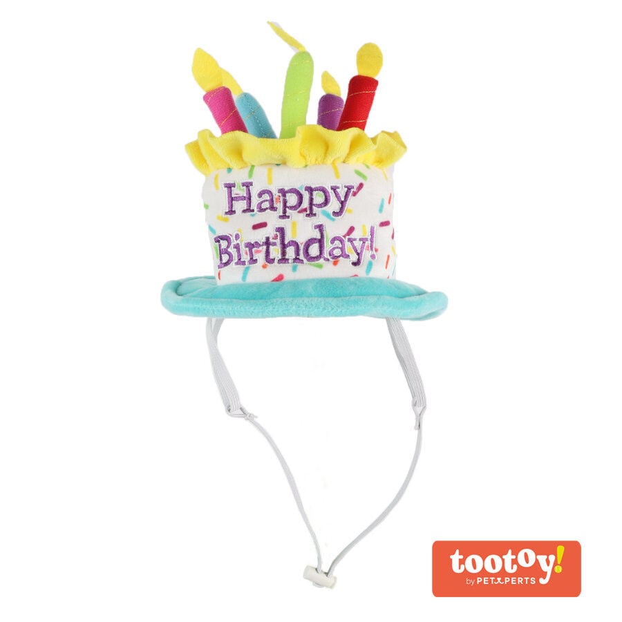Tootoy! Birthday Hat Multicolor Tarta de Cumplea&ntilde;os Peluche para perros, , large Imagen numero 1