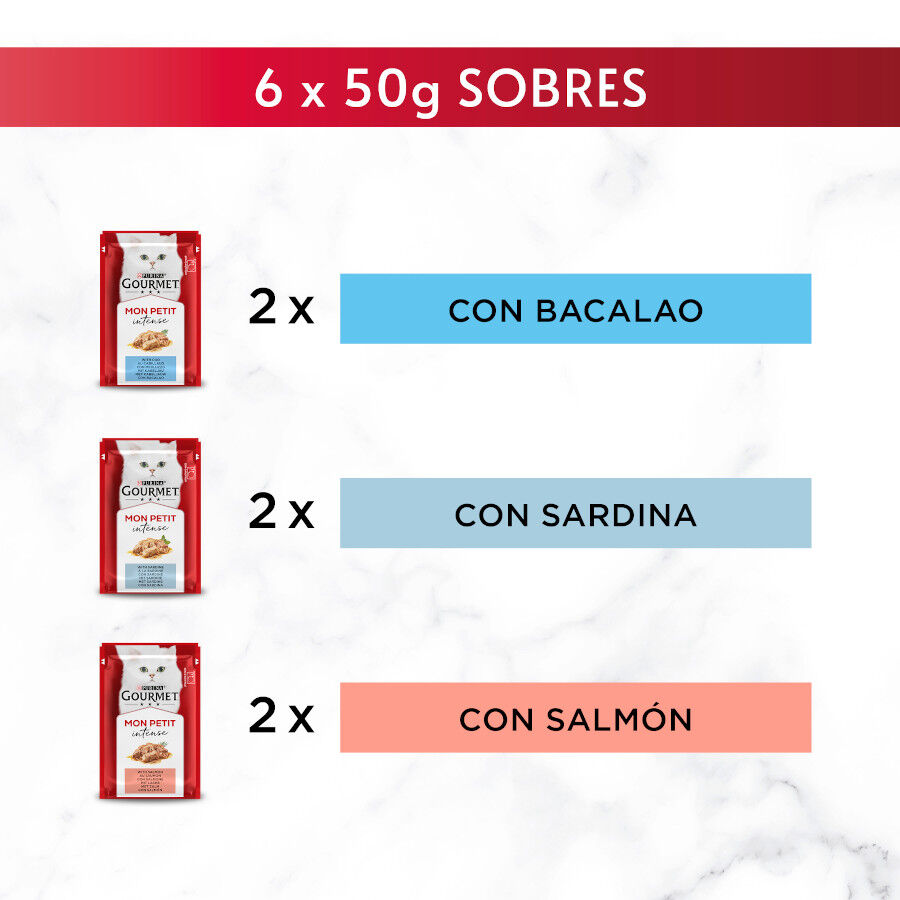 6 sobres x 50 g Gourmet Mon Petit Selecci&oacute;n Pescados en salsa sobre para gatos, , large Imagen numero 5