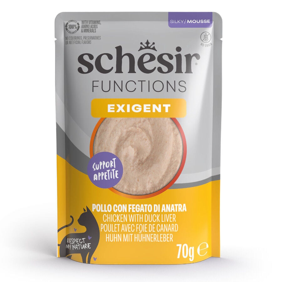70 g Schesir Functions Exigent en Mousse para gatos, , large Imagen numero 1