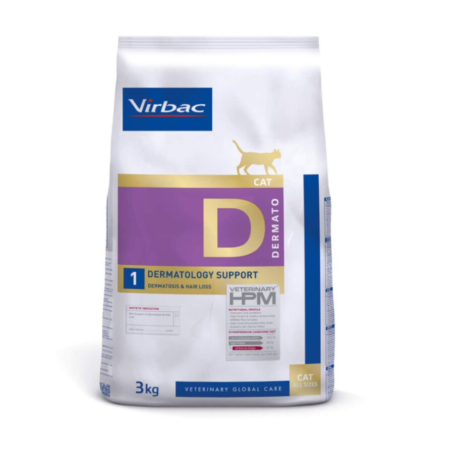3 kg Virbac Dermatology Support HPM Pienso para gatos, , large Imagen numero 1