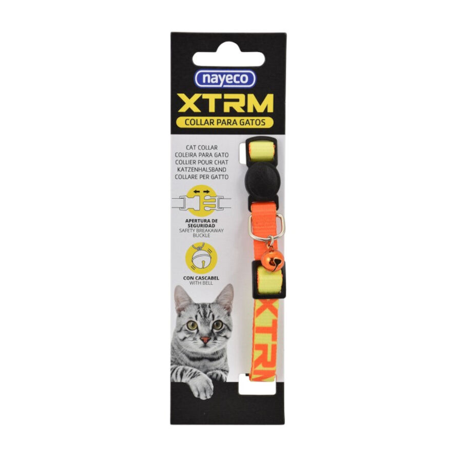 Nayeco X-Trm Neon Flash Naranja y Amarillo collar para gatos, , large Imagen numero 2