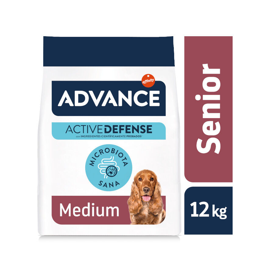 12 kg Advance Medium Senior +7 Active Defense Pollo y Arroz pienso para perros, , large Imagen numero 2