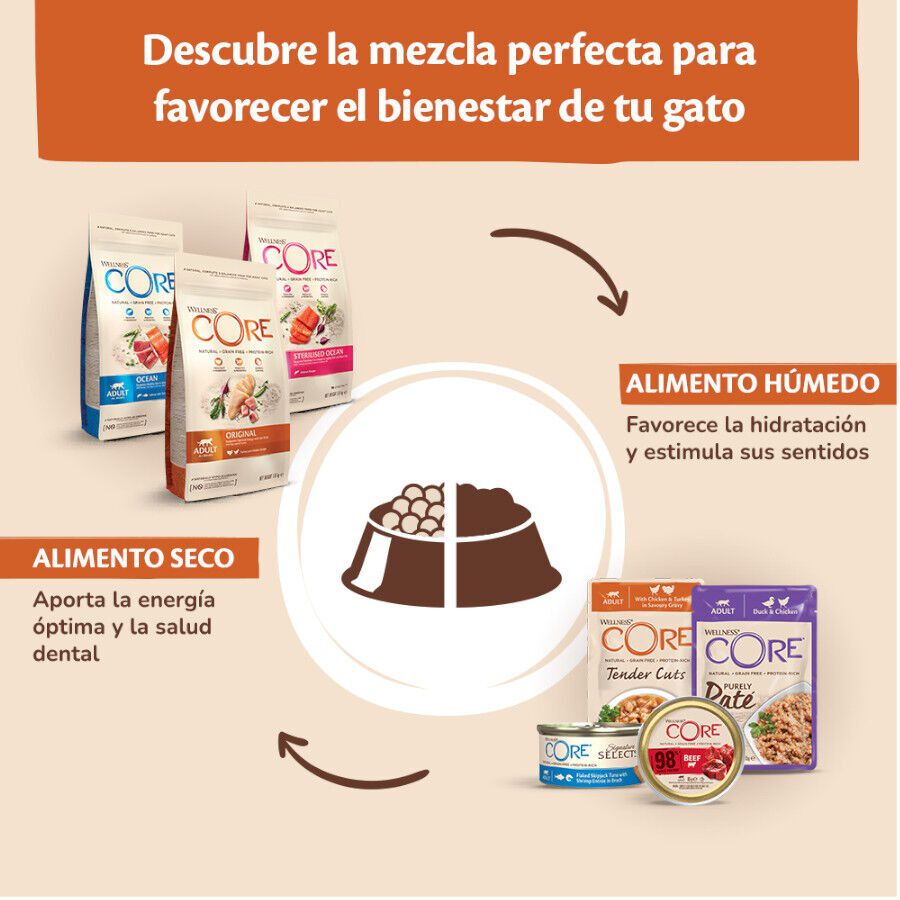 85 g Wellness Core Tender Cuts Pollo y Pato sobre en salsa para gatos, , large Imagen numero 5
