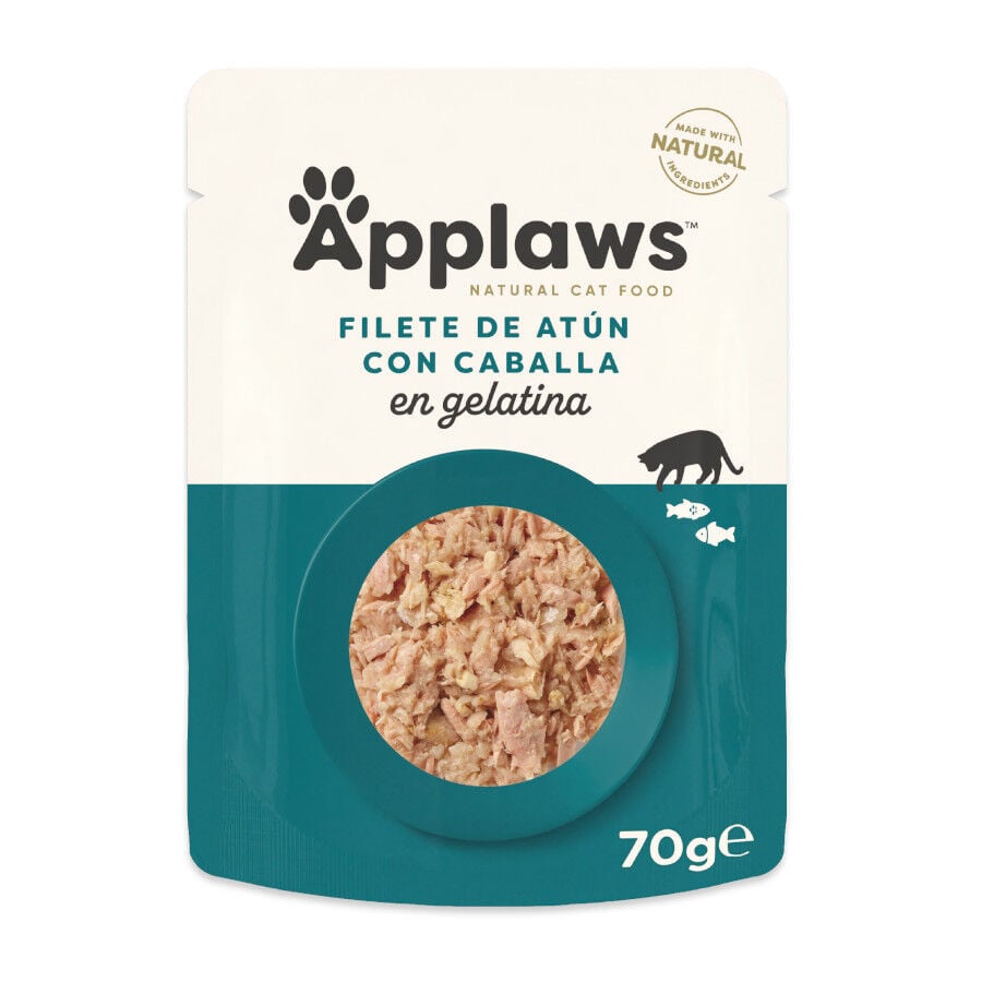 70 g Applaws At&uacute;n y Caballa en gelatina sobre para gatos, , large indicador imagen numero 1