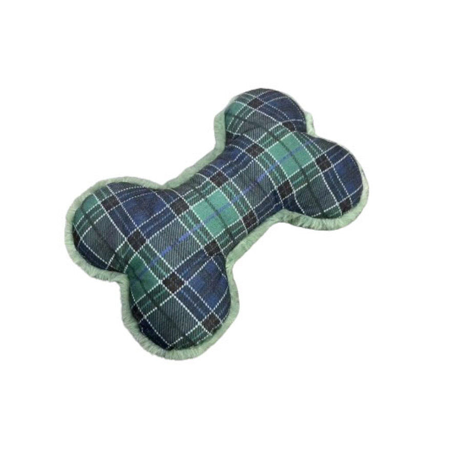Tootoy! Tartan Bone Cuddler Blue Hueso de Peluche para perros, , large Imagen numero 2