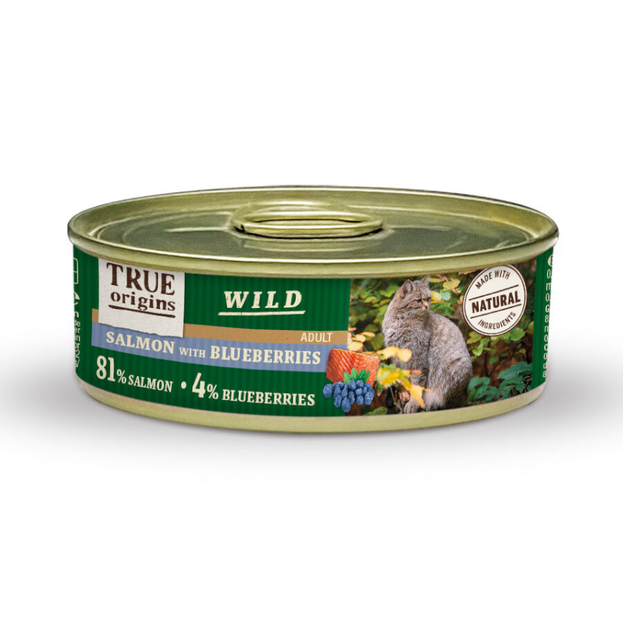 85 g True Origins Wild Adult Salm&oacute;n y Ar&aacute;ndanos lata para gatos, , large Imagen numero 1