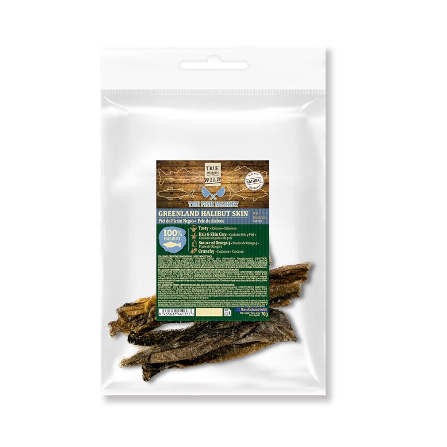 True Origins Piel Flet&aacute;n Negro Snack para perros