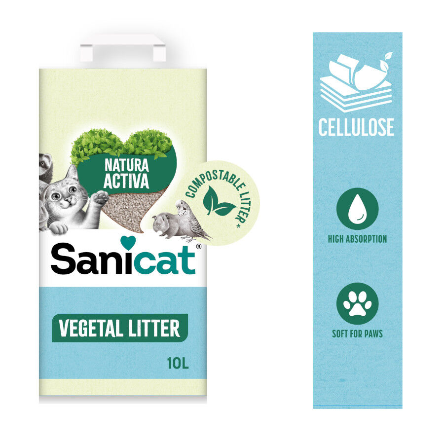 10 L Sanicat Recycled Cellulose Lecho Natural para gatos, , large Imagen numero 3