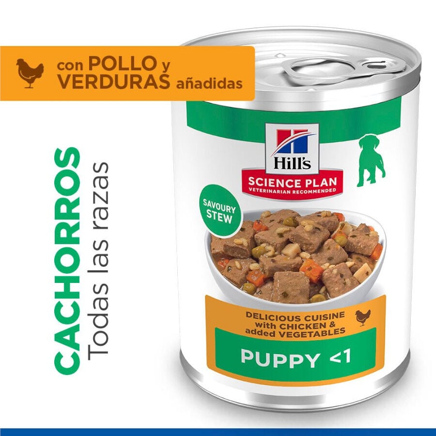 363 g Hill's Science Plan Puppy Estofado con pollo y verduras lata para perros, , large Imagen numero 2