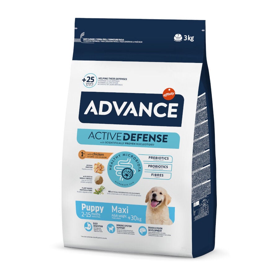 3 kg Advance Active Defense Maxi Puppy Pollo y Arroz pienso para perros, , large indicador imagen numero 1
