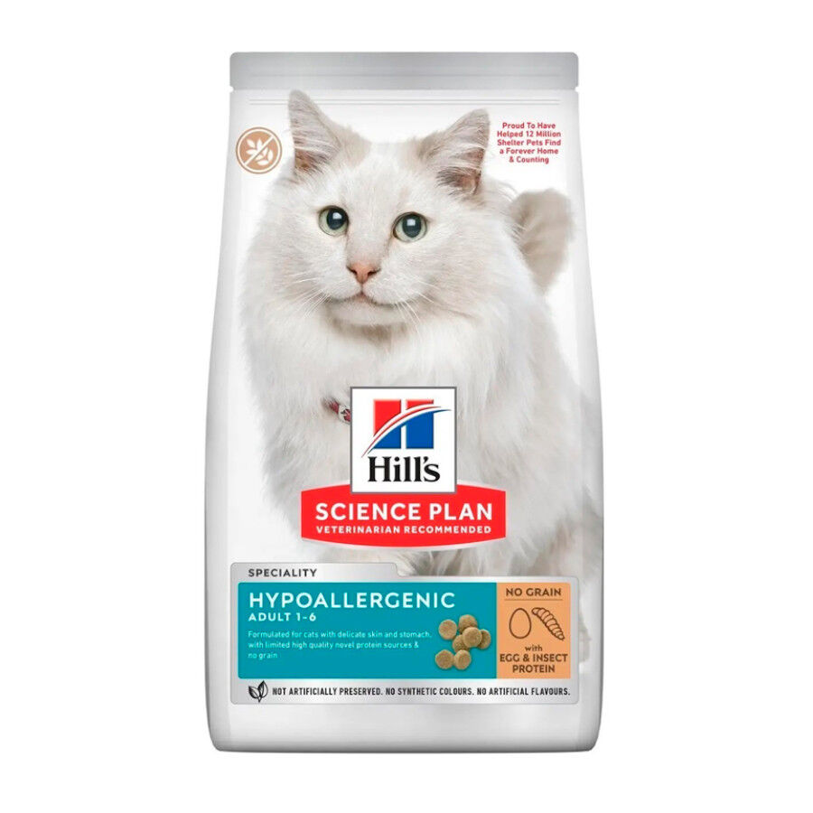 7 kg Hill's Science Plan Adult Hypoallergenic Huevo e Insecto pienso para gatos, , large Imagen numero 1