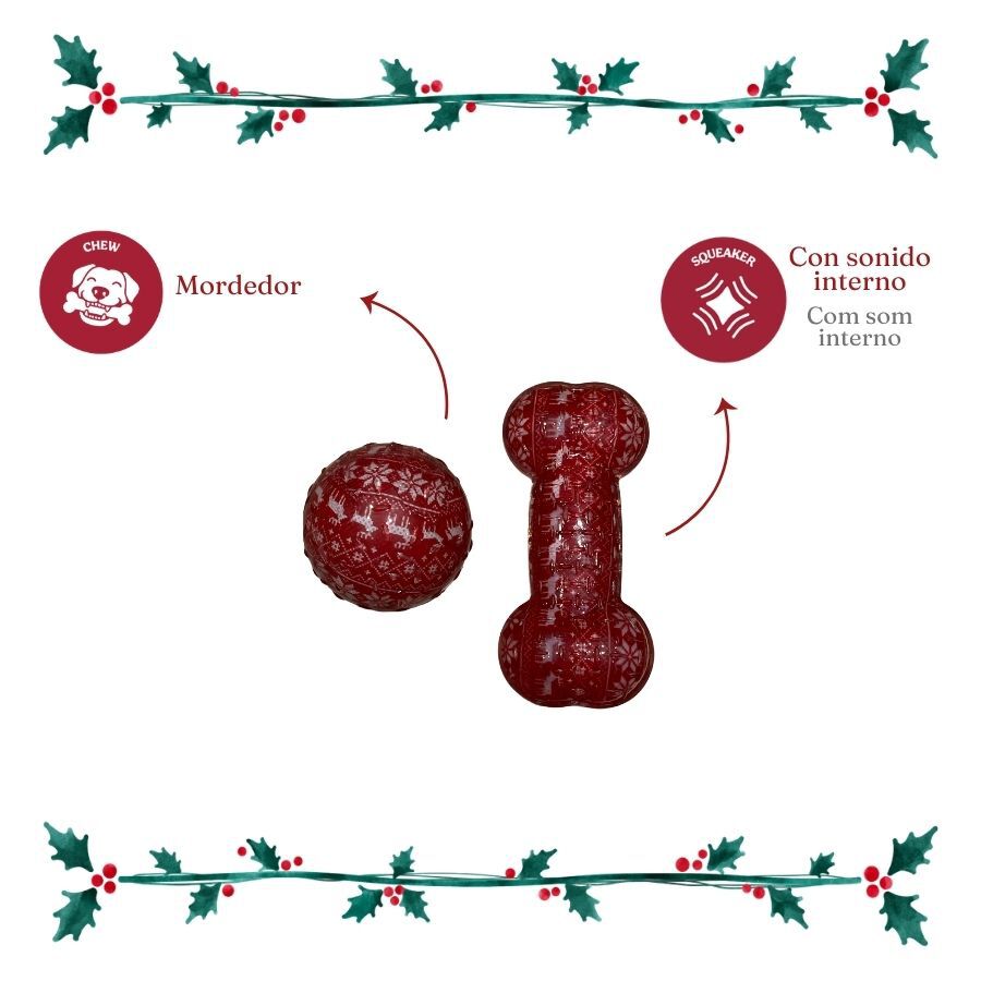 Wonder Christmas Hueso y Pelota Juguete para perros, , large Imagen numero 4