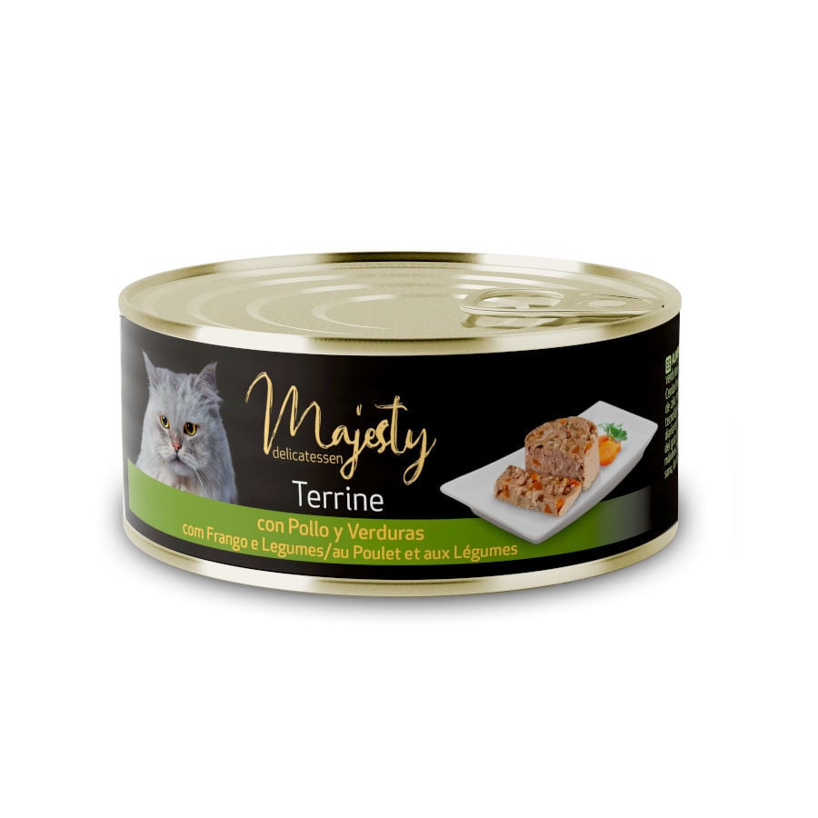 85 g Majesty Adult Terrine Pollo y Verduras lata para gatos, , large Imagen numero 1