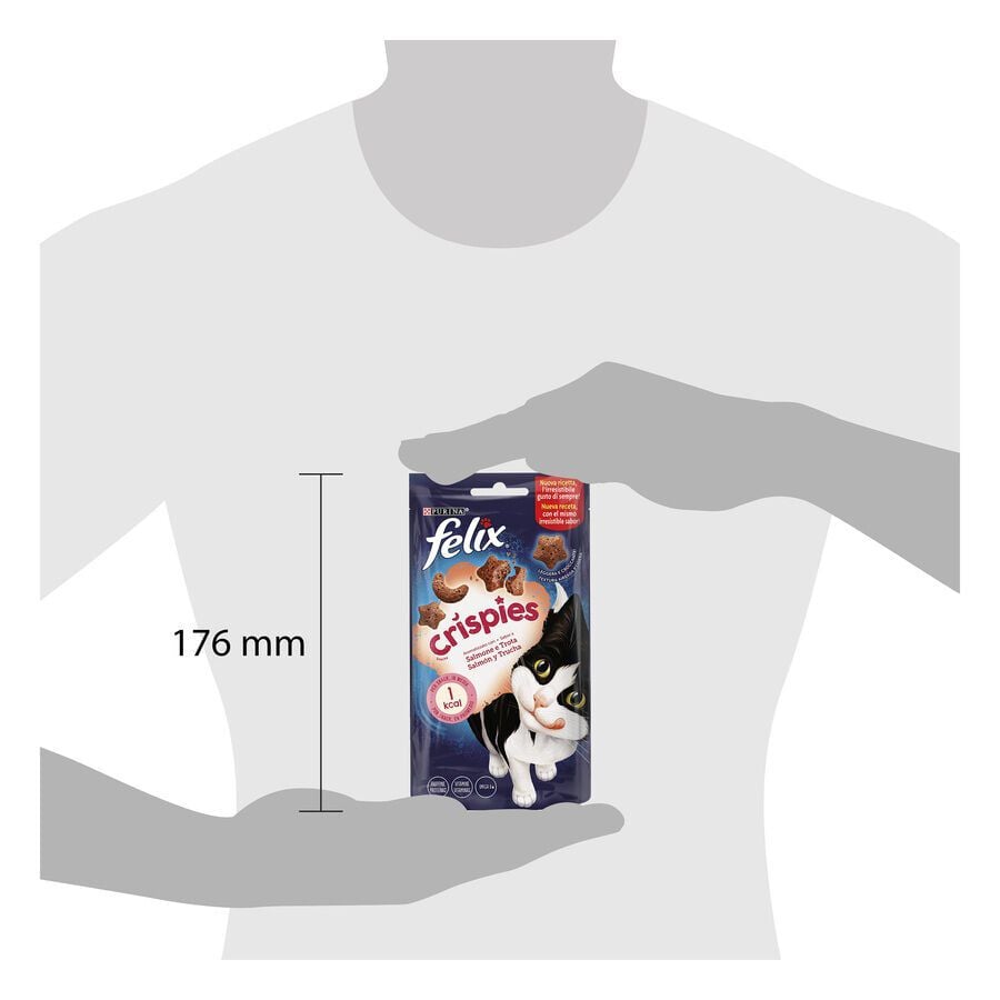 45 g Felix Crispies Salm&oacute;n y Trucha Bocaditos para gatos, , large Imagen numero 9