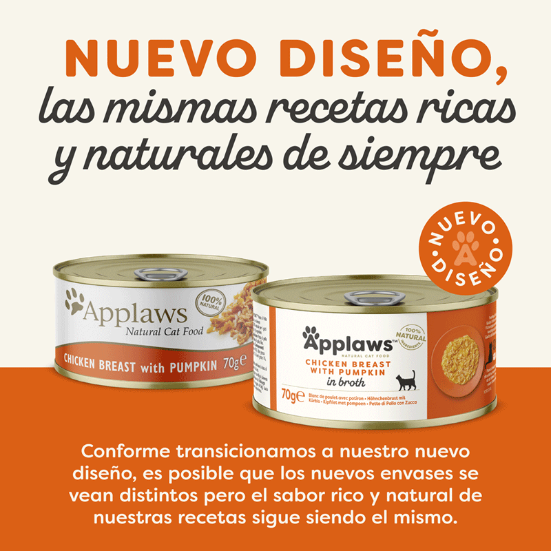 70 g Applaws Pollo y Calabaza lata para gatos, , large indicador imagen numero 2