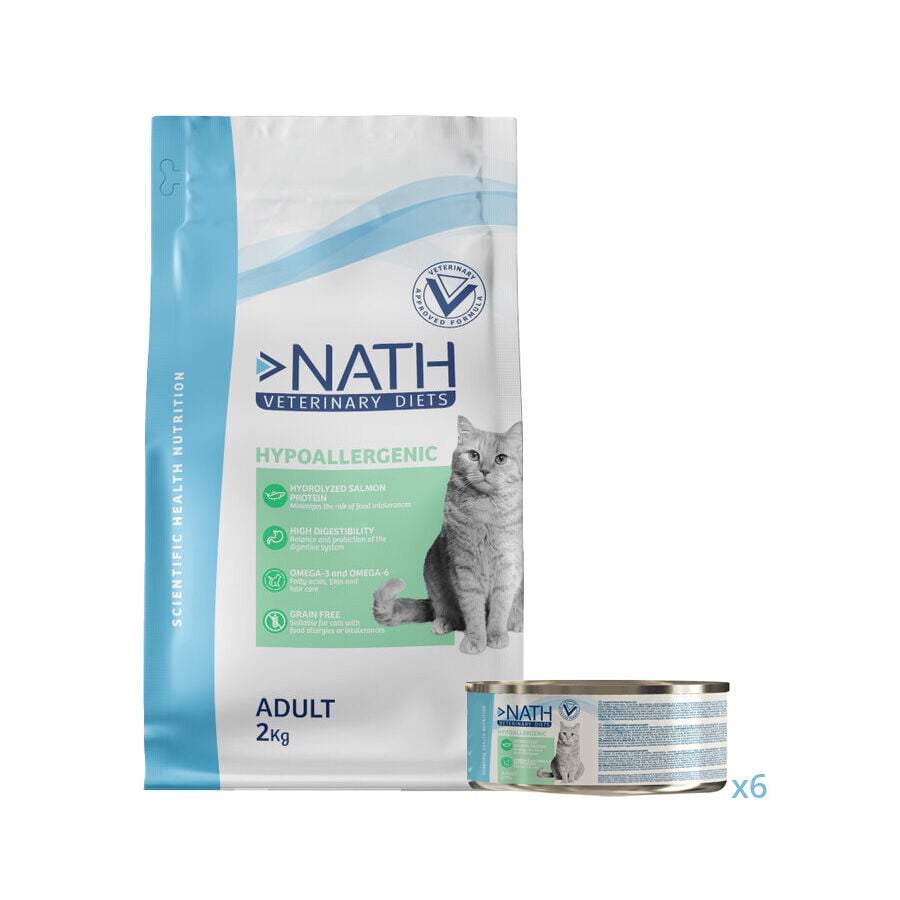 Pack Nath Hypoallergenic - pienso y comida h&uacute;meda para gato