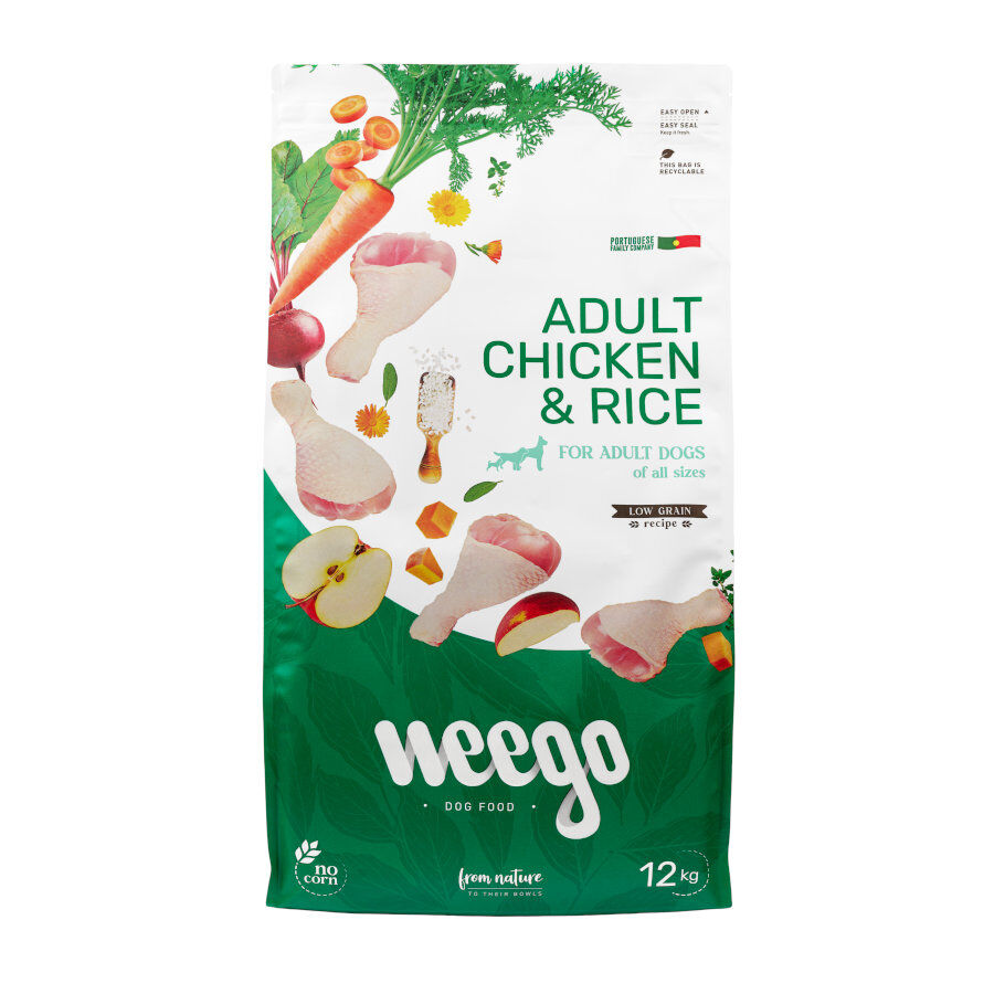 Weego Low Grain Pollo y Arroz pienso para perros, , large Imagen numero 1