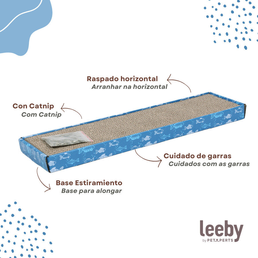 Leeby Fitz tabla rascador de cart&oacute;n azul para gatos, , large Imagen numero 4