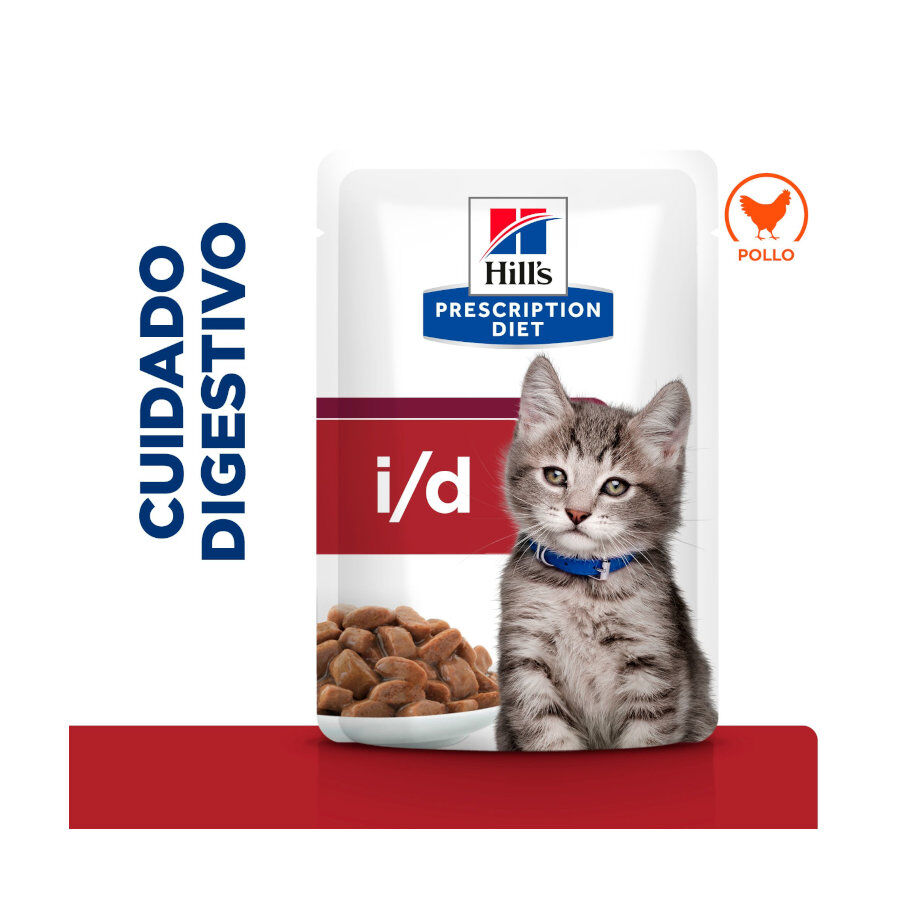 12 latas x 85 g Hill's Prescription Diet I/D Digestive Care Kitten Lata Pollo para gatos, , large Imagen numero 2