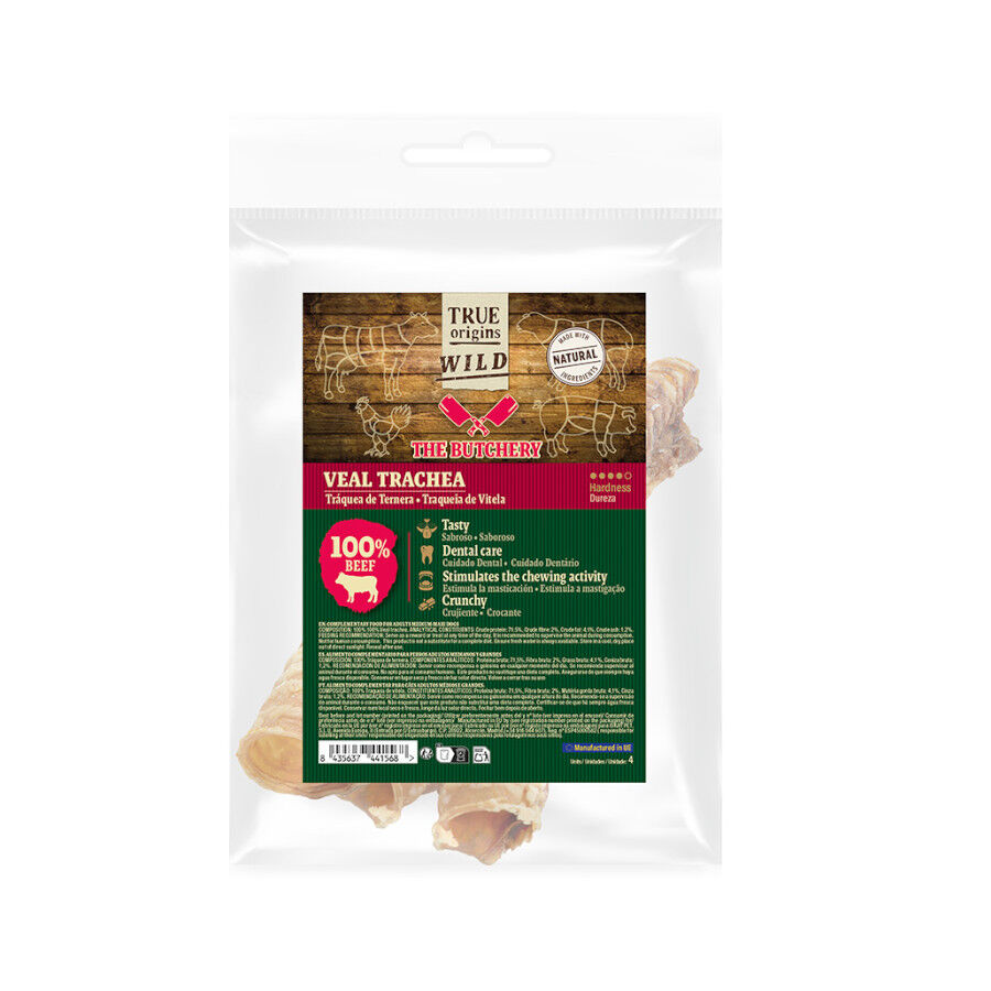 True Origins Wild Tr&aacute;quea Ternera Snack para perros