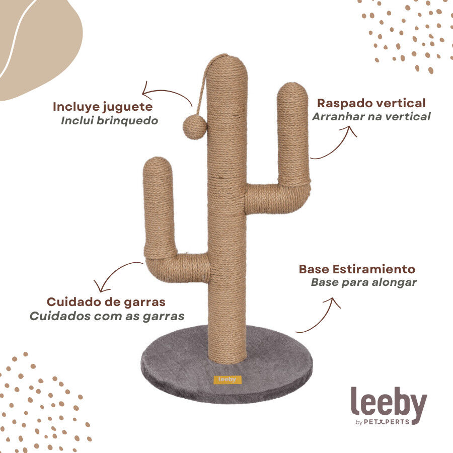 Leeby Carmen Cactus rascador con juguete para gatos, , large indicador imagen numero 3