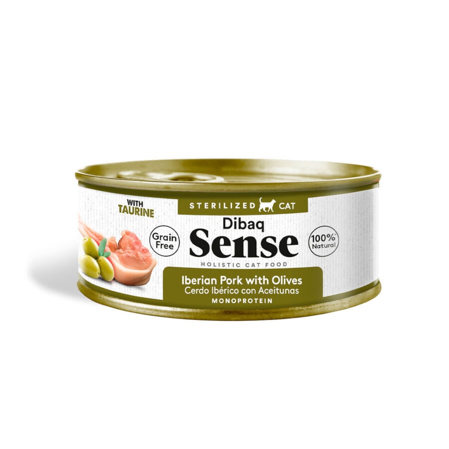 Dibaq Sense Sterilized Gain Free Cerdo Ib&eacute;rico con Aceitunas lata para gatos