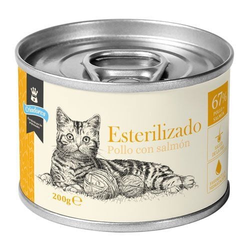 200 g Criadores Esterilizado Pat&eacute; Pollo y Salm&oacute;n lata para gatos, , large Imagen numero 1