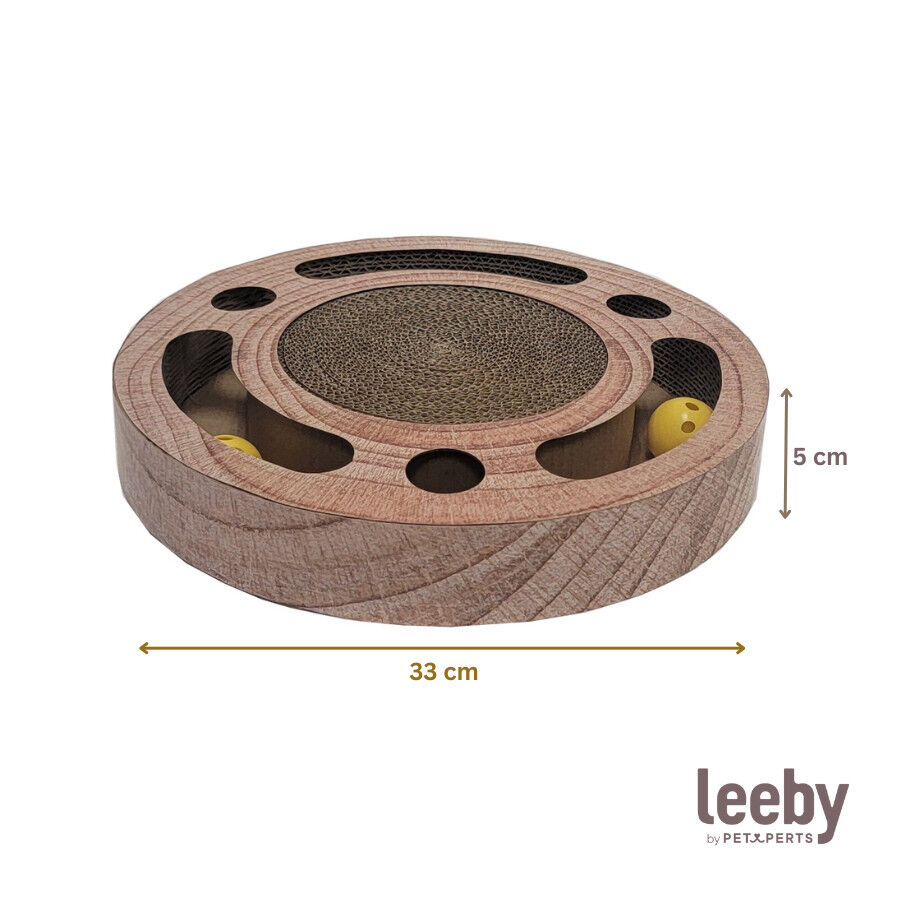 Leeby Pelusa rascador de cart&oacute;n con bola y estampado madera para gatos, , large indicador imagen numero 5