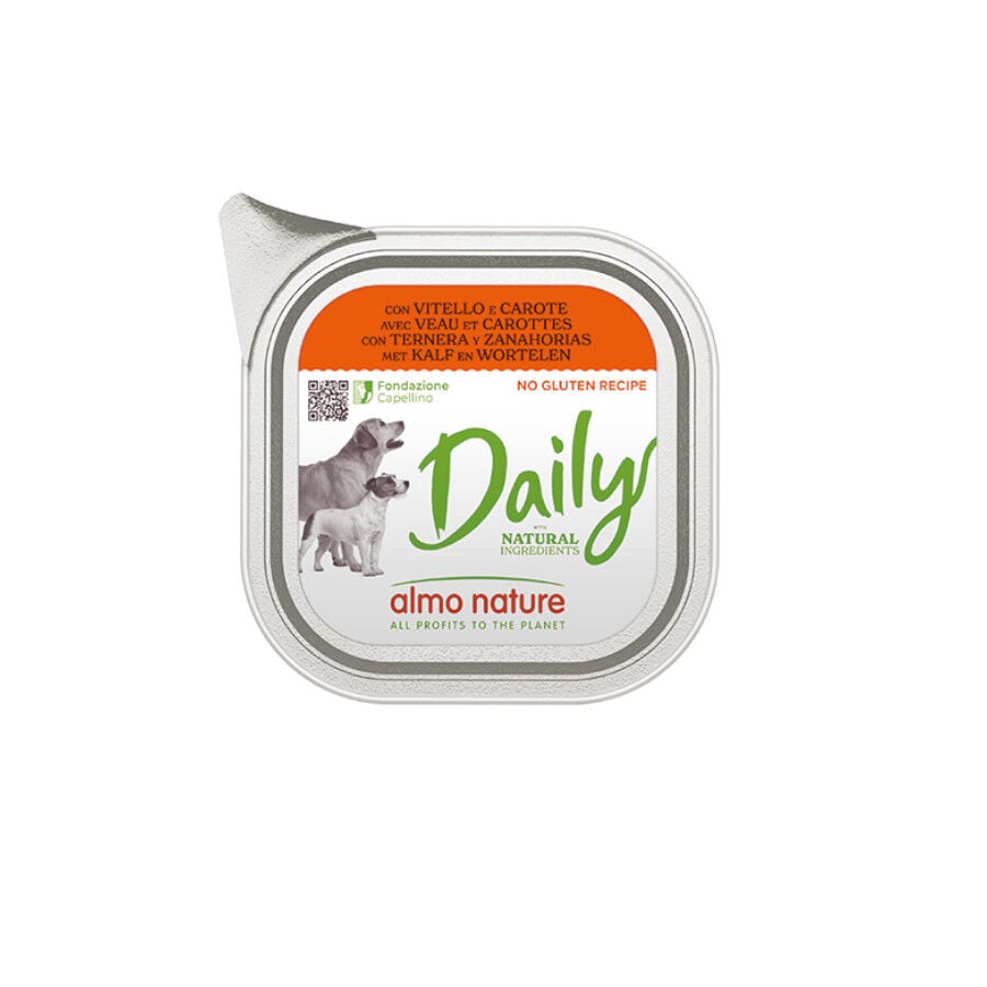 100 g Almo Nature Daily Grain Free Ternera y Zanahorias tarrina para perros, , large Imagen numero 1