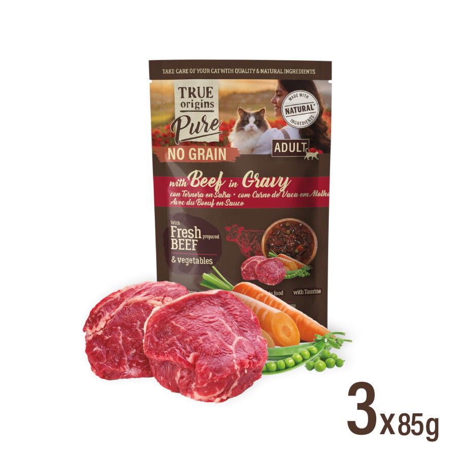 12 sobres x 85 g True Origins Pure Carne y Pescado Sobre para gatos &ndash; Multipack, , large indicador imagen numero 5