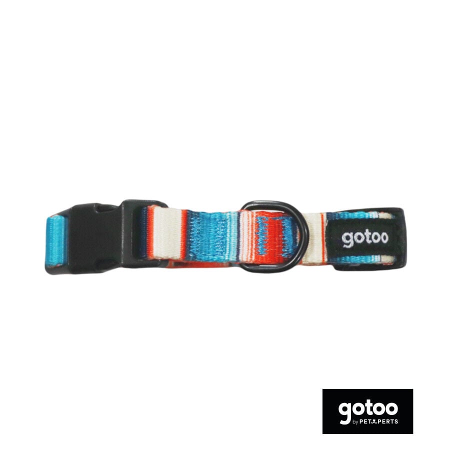 Gotoo Collar estampado rayas multicolor para perros