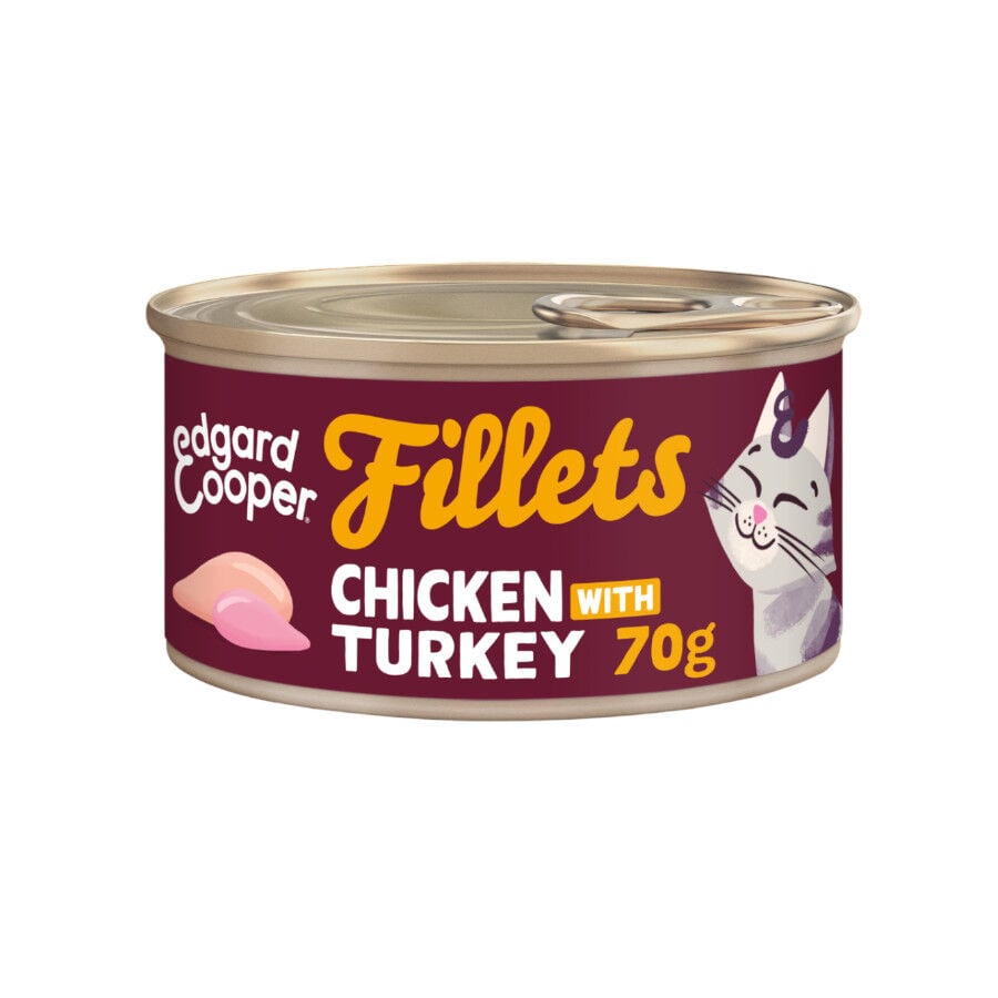 70 g Edgard & Cooper Filetes de Pollo y Pavo Lata para gatos, , large indicador imagen numero 1