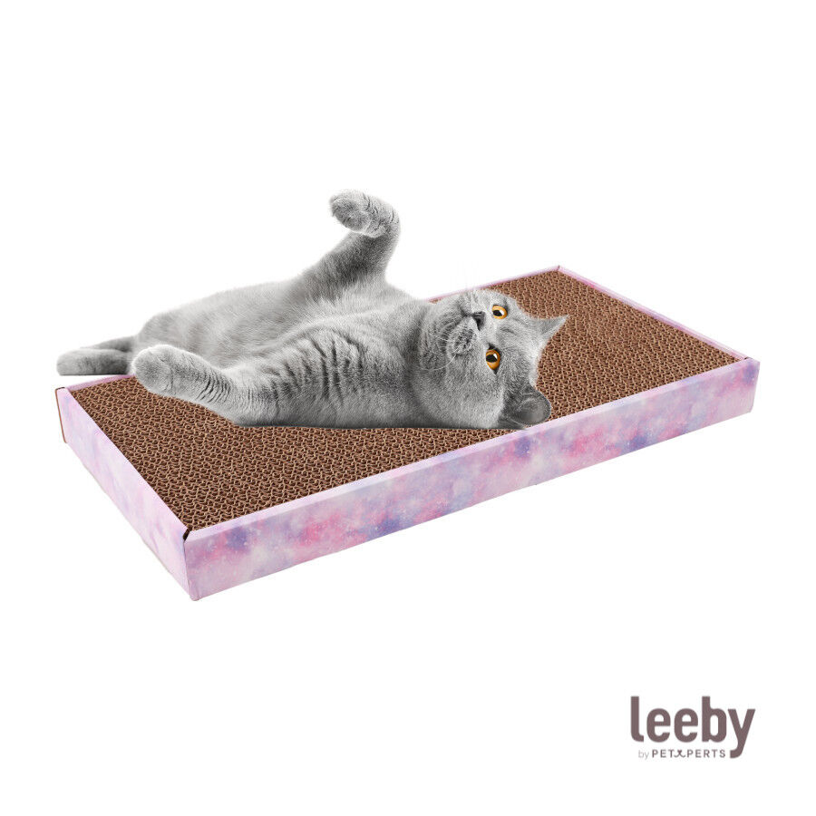Leeby Fitz tabla rascador de cart&oacute;n rosa para gatos