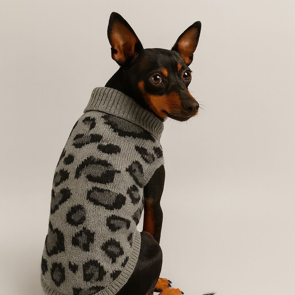 Nayeco Abrigo Leopard Jacquard Gris para perros, , large Imagen numero 1