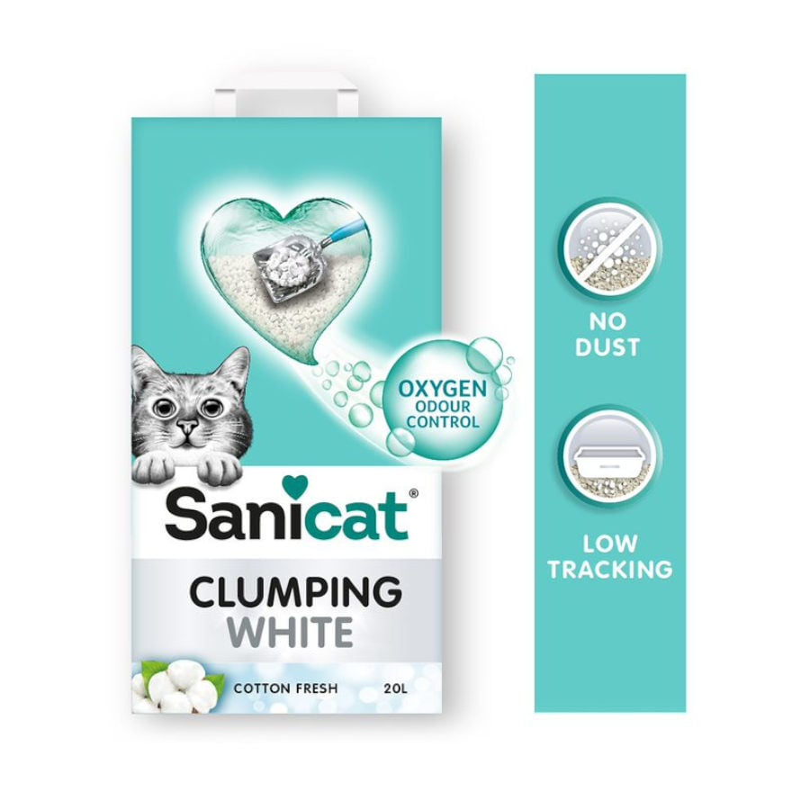 20 L Sanicat Cotton Fresh Arena Blanca Aglomerante para gatos, , large indicador imagen numero 4