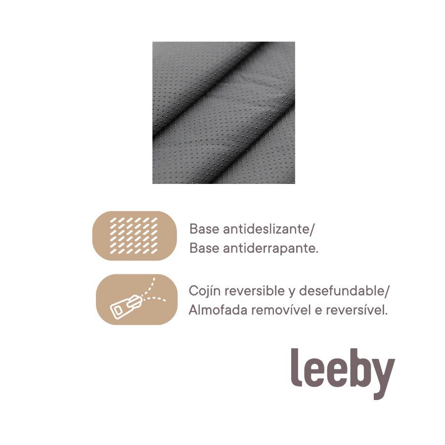 Leeby Colch&oacute;n Ortop&eacute;dico Viscoel&aacute;stico Gris para perros, , large Imagen numero 4