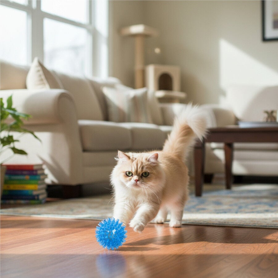 Tootoy! Pelota de Goma Luminosa Azul para gatos, , large Imagen numero 1
