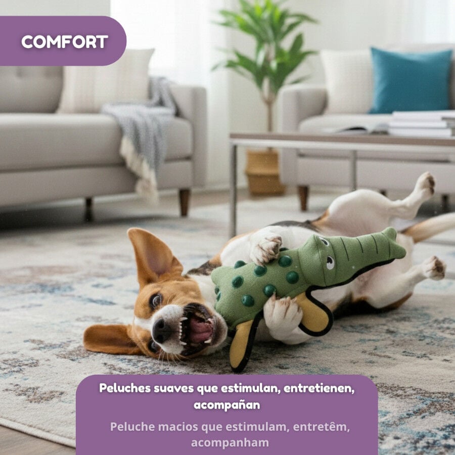 Tootoy! Peluche Mordedor Resistente Cocodrilo para perros, , large indicador imagen numero 6