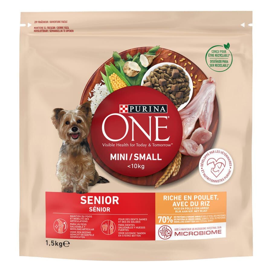 1.5 kg Purina One Senior 8+ Mini pienso para perros, , large indicador imagen numero 1