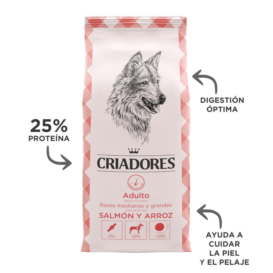 15 kg Criadores Adulto Salm&oacute;n y Arroz pienso para perros de razas medianas y grandes, , large indicador imagen numero 4