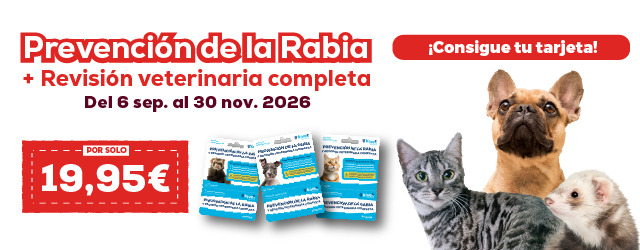 Prevención de la rabia + revisión veterinaria completa