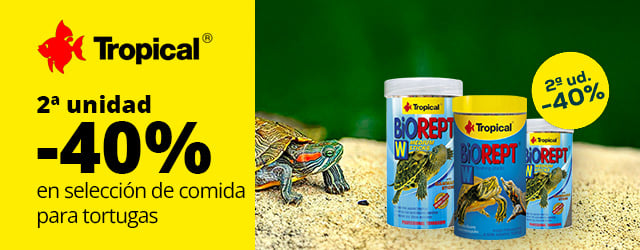 Tropical: -40% en la 2ª unidad en selección de comida para tortugas