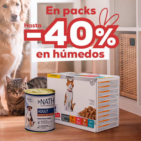 Hasta -40% en selección de packs de húmedo